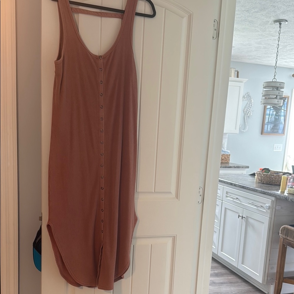 Daily Practice at Anthropologie Waffle Midi Dress